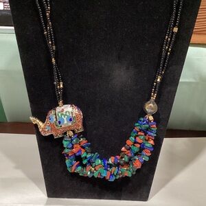 Colorful Elephant Pendant Necklace